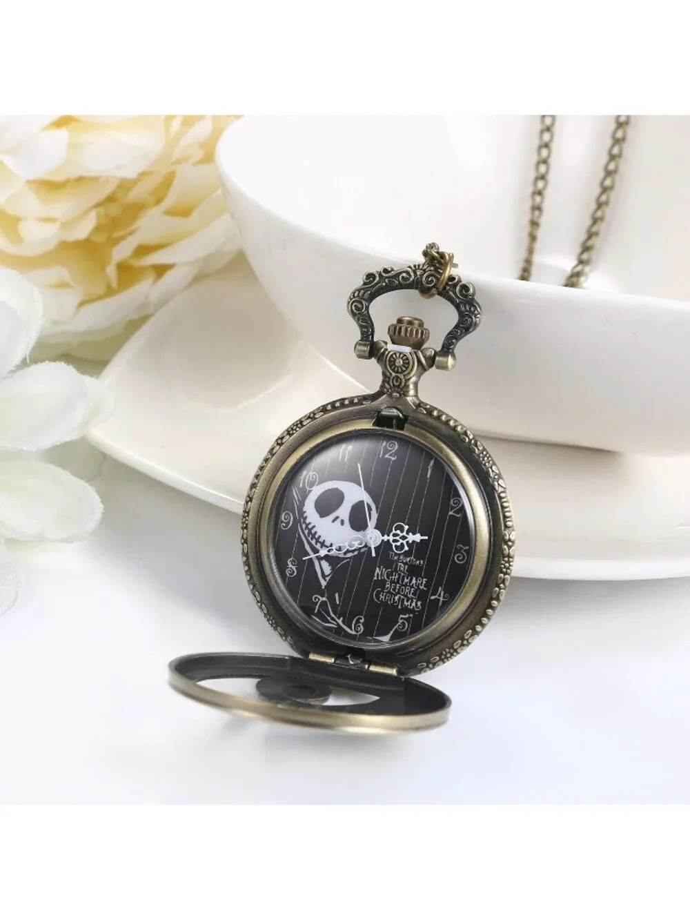 Unisex Gold Analog Christmas Antique Quartz Pendant Chain Necklace Pocket Watch